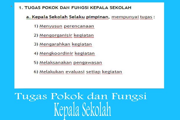 Tugas Pokok Dan Fungsi Kepala Sekolah