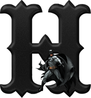 Abecedario Negro con Batman. Batman Alphabet.