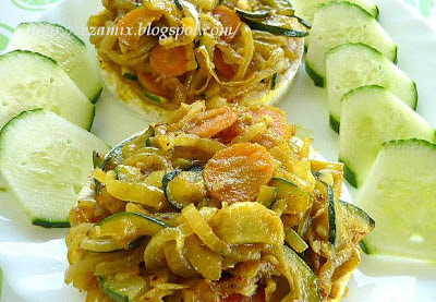 Onions, carrots and zucchini - appetizer, side dish or snack