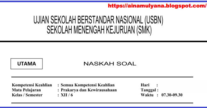 Soal Usbn Prakarya Sma 2019 Dunia Sekolah Id