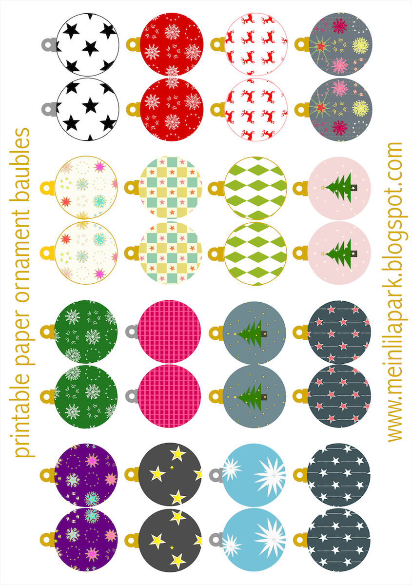 Free printable Christmas ornaments: baubles ...