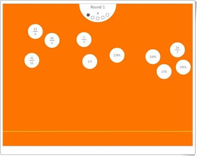 Number Line Game Fracciones, números decimales y porcentajes