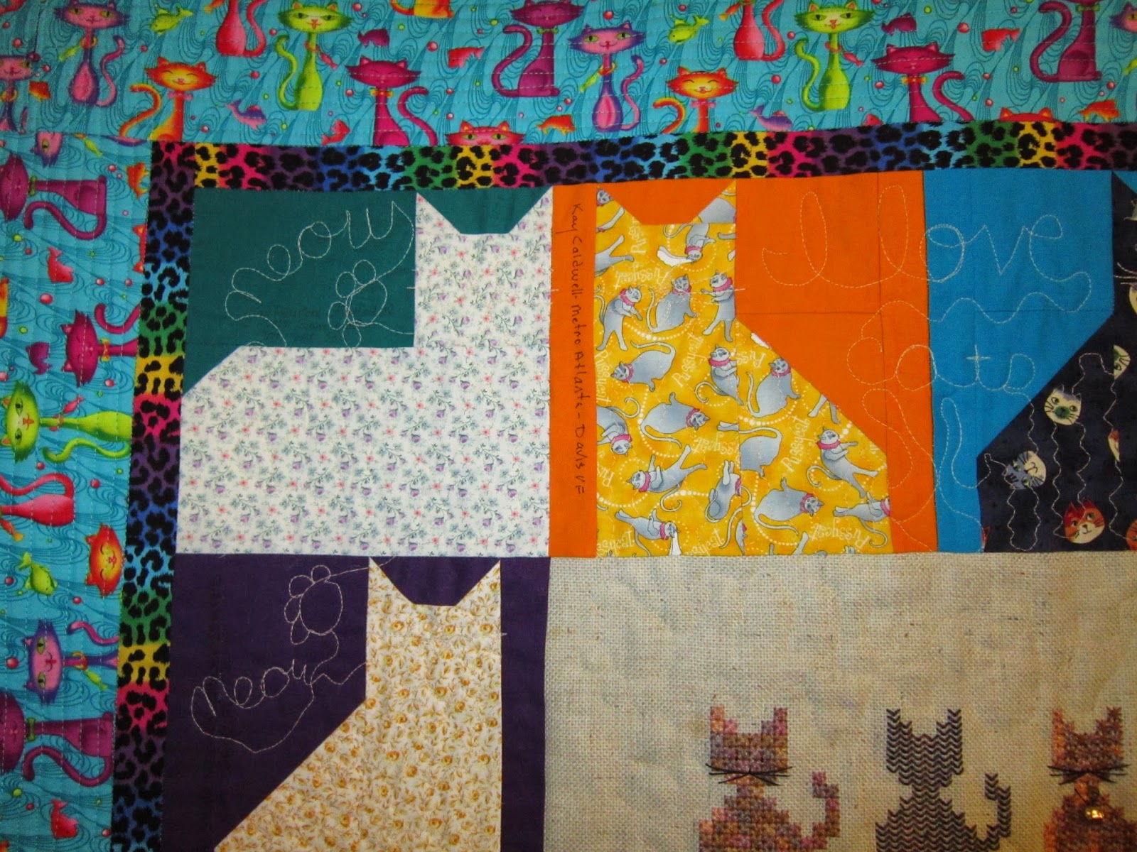Missy's Homemaking Adventures Cat quilt Finished!