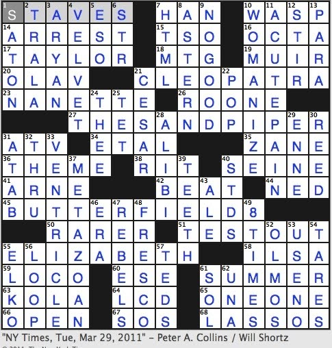 Rex Parker Does The Nyt Crossword Puzzle Naturalist John Tue 3 29 11 Barrel Supports Early Indian Invader Feminizing Suffix Protagonists In Star Wars Pc Screen Type