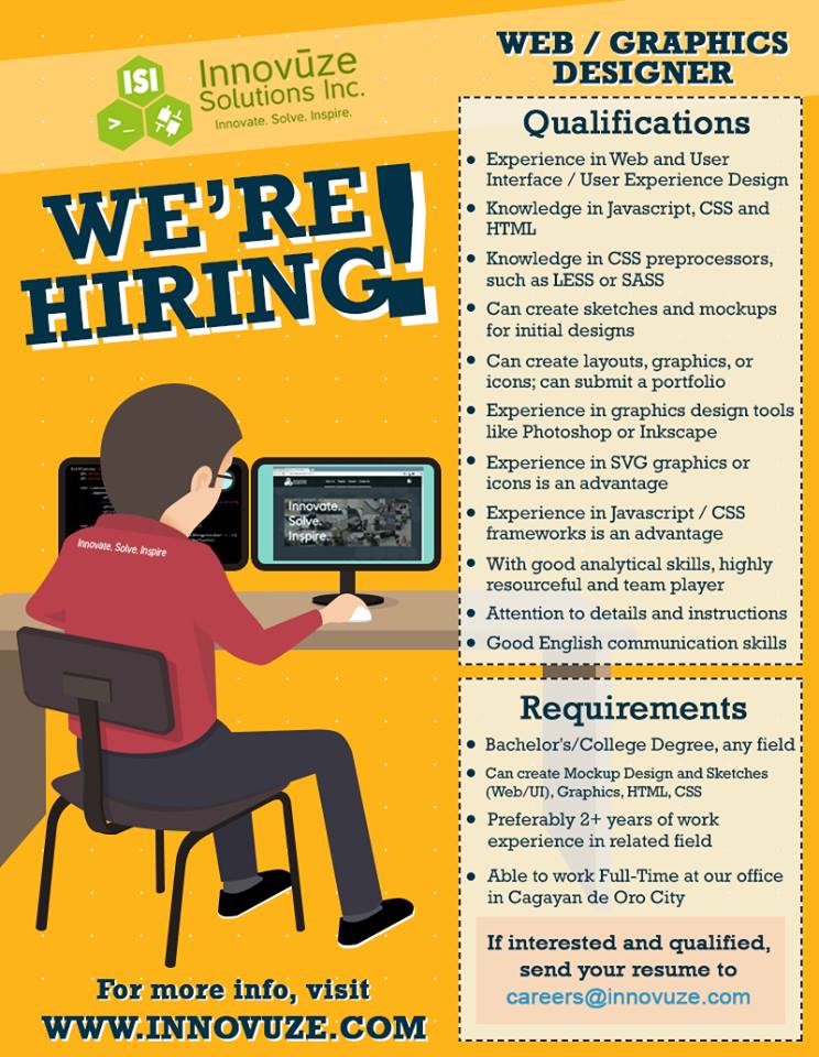Job Hiring Web Graphics Designer For Innovuze Solutions Inc Cagayan De Oro City Cagayan De Oro Today Job Hiring Web Graphics Designer For Innovuze Solutions Inc Cagayan De Oro City Cagayan De Oro Today