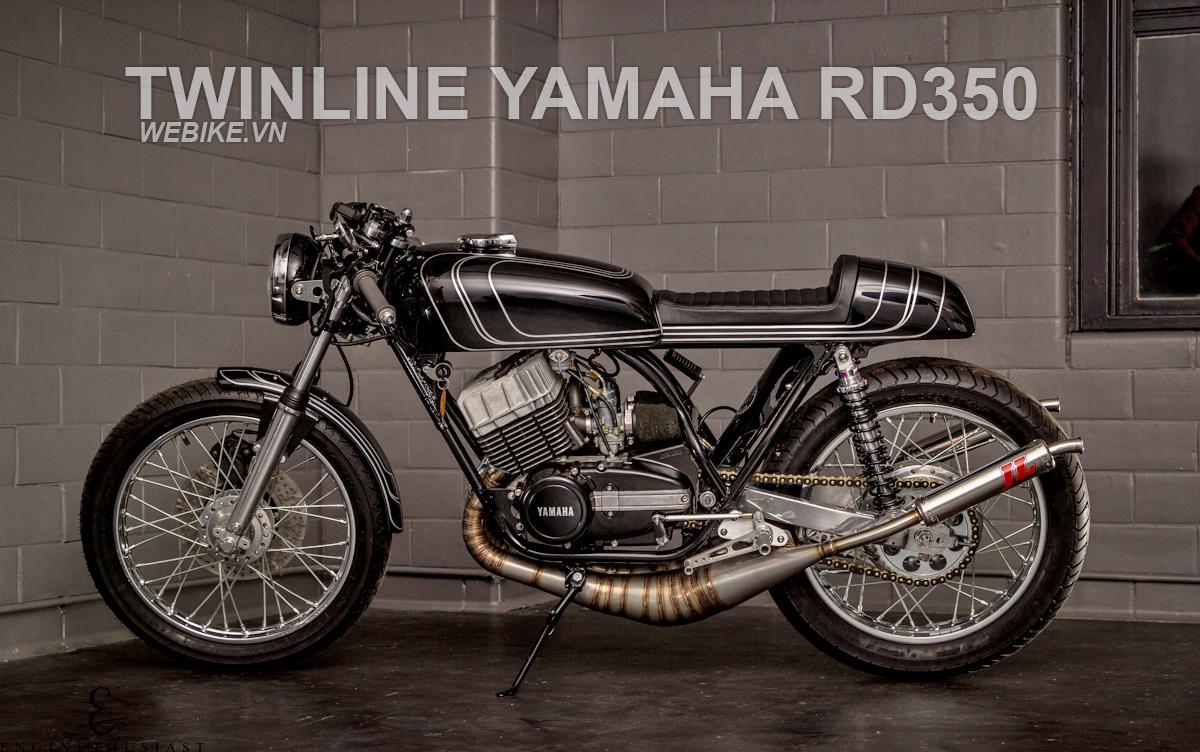 Yamhaha RD350 độ Cafe Racer với pô kiểu...xe 2 thì