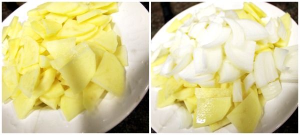 Receta de tortilla de patatas con cebolla, paso a paso y con fotografías