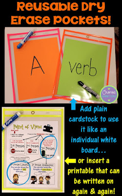 Reusable Dry Erase Pockets... a classroom supply I couldn't live without! These are so useful in the classroom for multiple reasons!