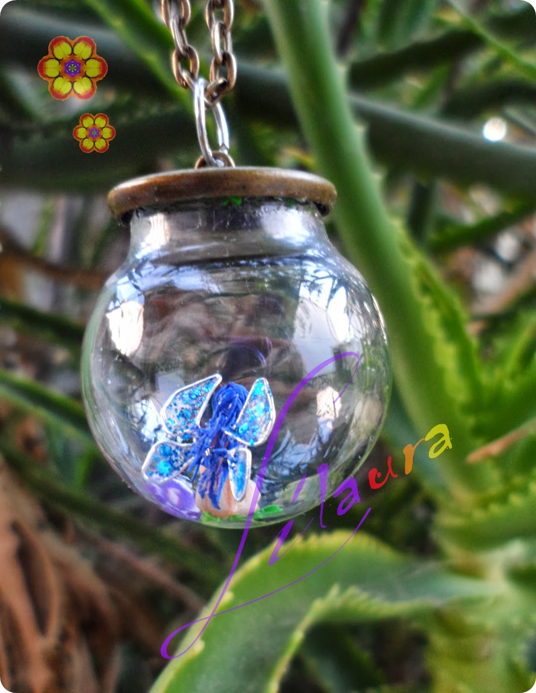 Lilaura, arte artesania: Primer colgante Burbuja de cristal