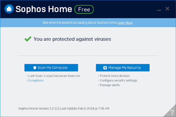 Sophos Home Free много добра безплатна антивирусна програма