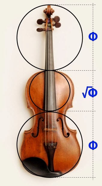 The golden ratio in the design of violins
