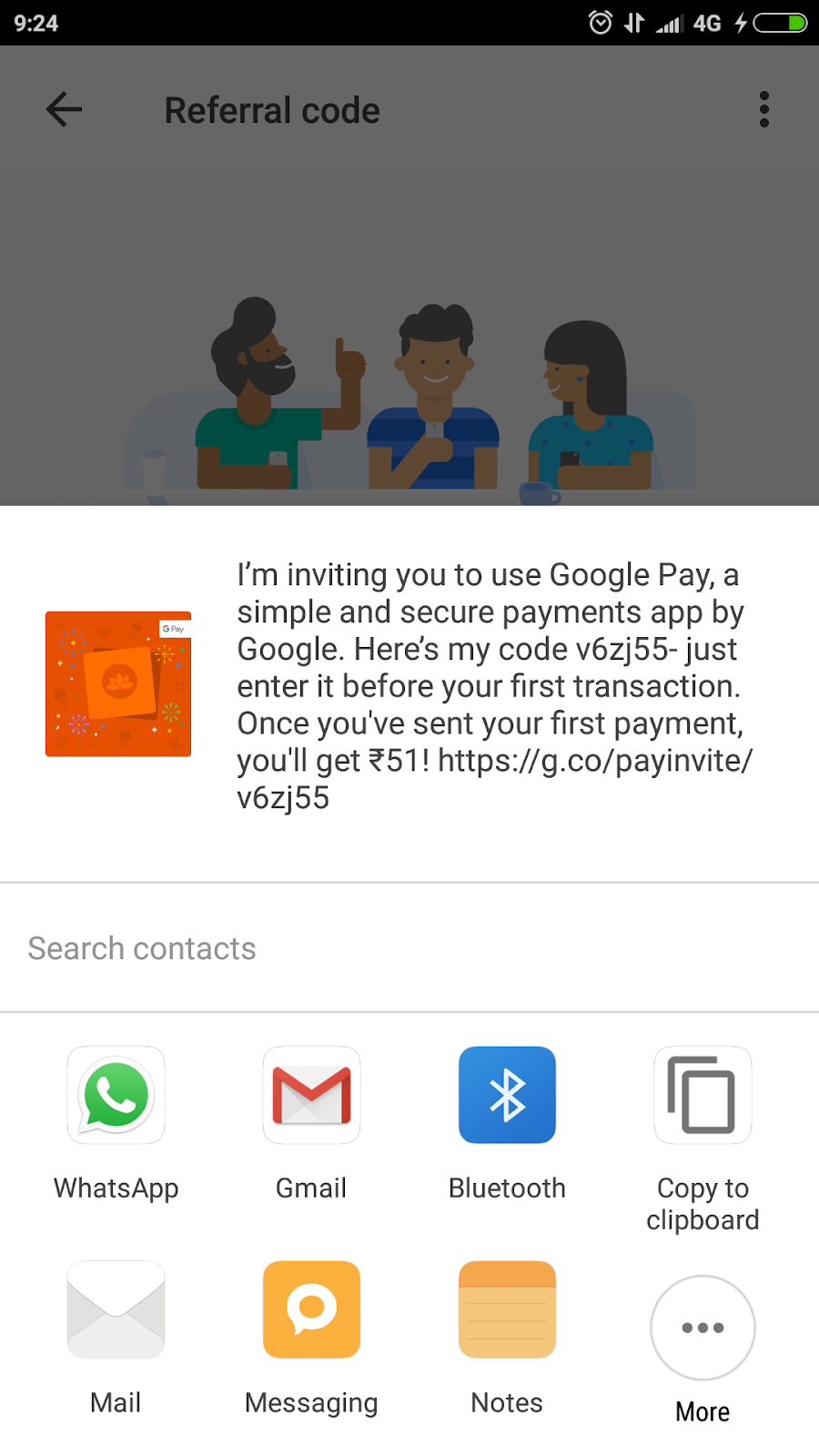 Google Pay Refer and Earn Code