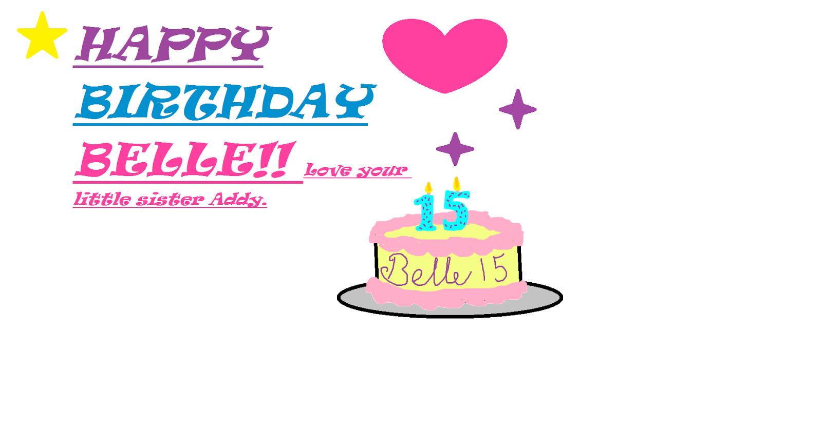 Addy’s Art World: HAPPY BIRTHDAY BELLE!!!!!!!!!!!!!