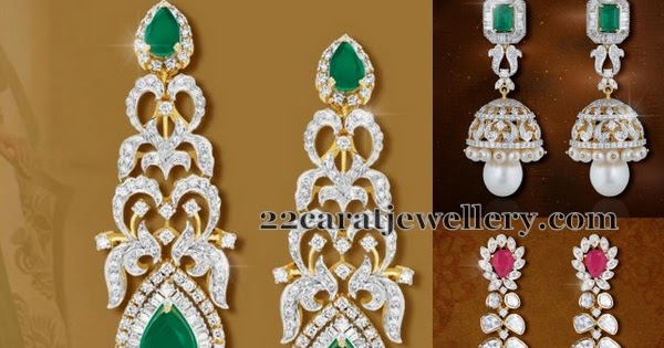 Luxurious Diamond Jhumkas Earrings - Jewellery Designs