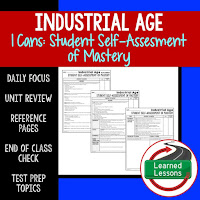 American History I Cans, Student Self-Assessment of Mastery, Industrial Age 