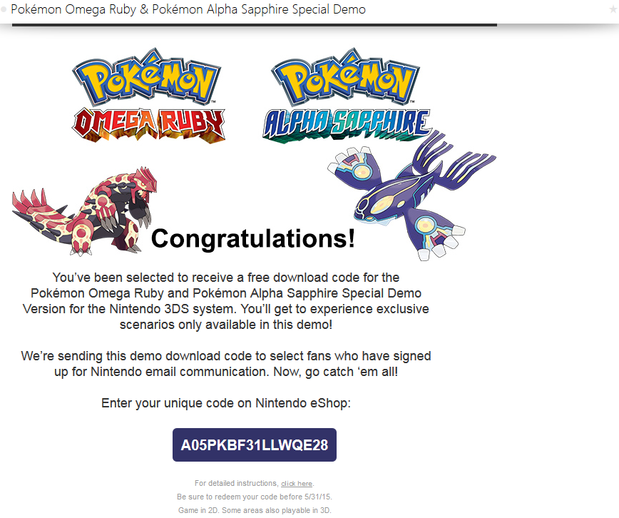 Download: Pokémon Omega Ruby & Alpha Sapphire - Special Demo