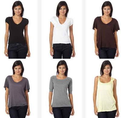 Tops en color negro, marrón o blanco Tops en color negro, marrón o blanco