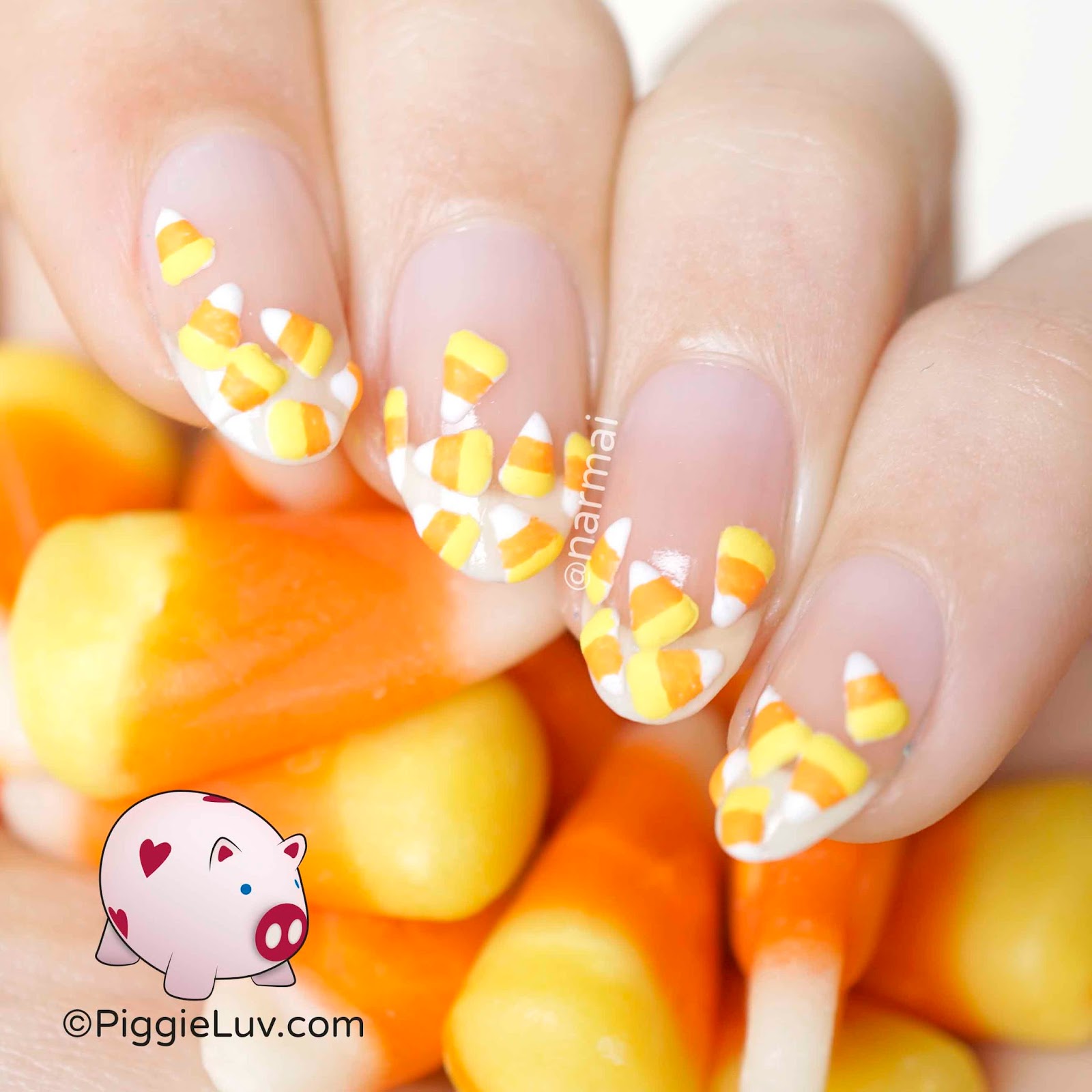 Candy Corn Nails Art - Design Talk