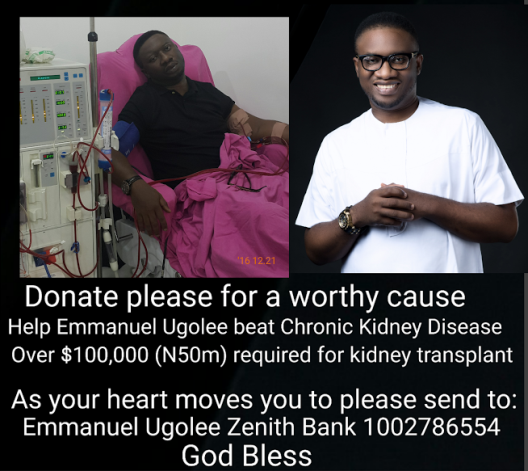 g Foremost TV host Emmanuel Ugolee needs urgent help for kidney transplant