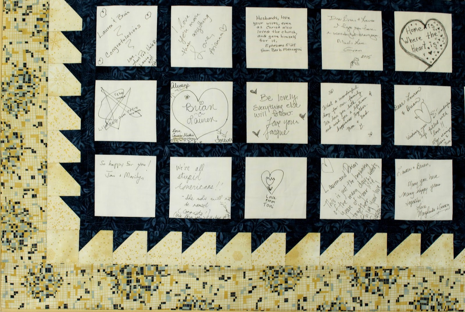 Selvage Blog Wedding Guest Message Quilt