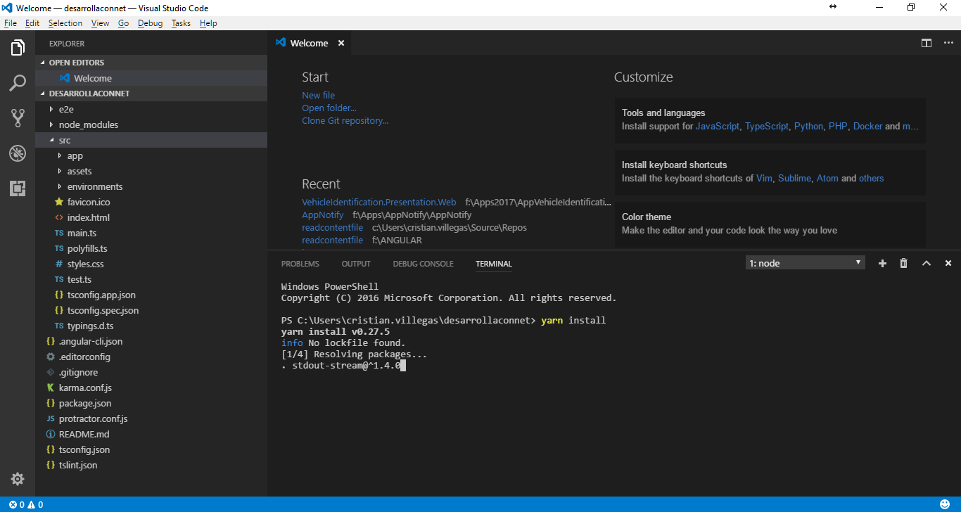 Crear proyecto Angular