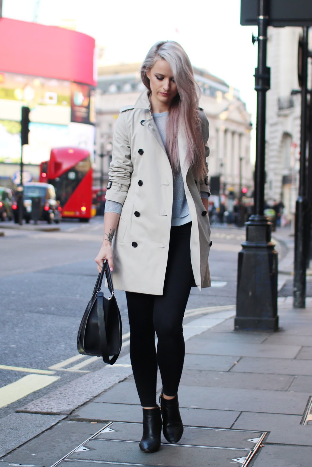 Burberry Trench / Chloe Boots / Whistles Knit / Topshop Jeans / Fendi Tote