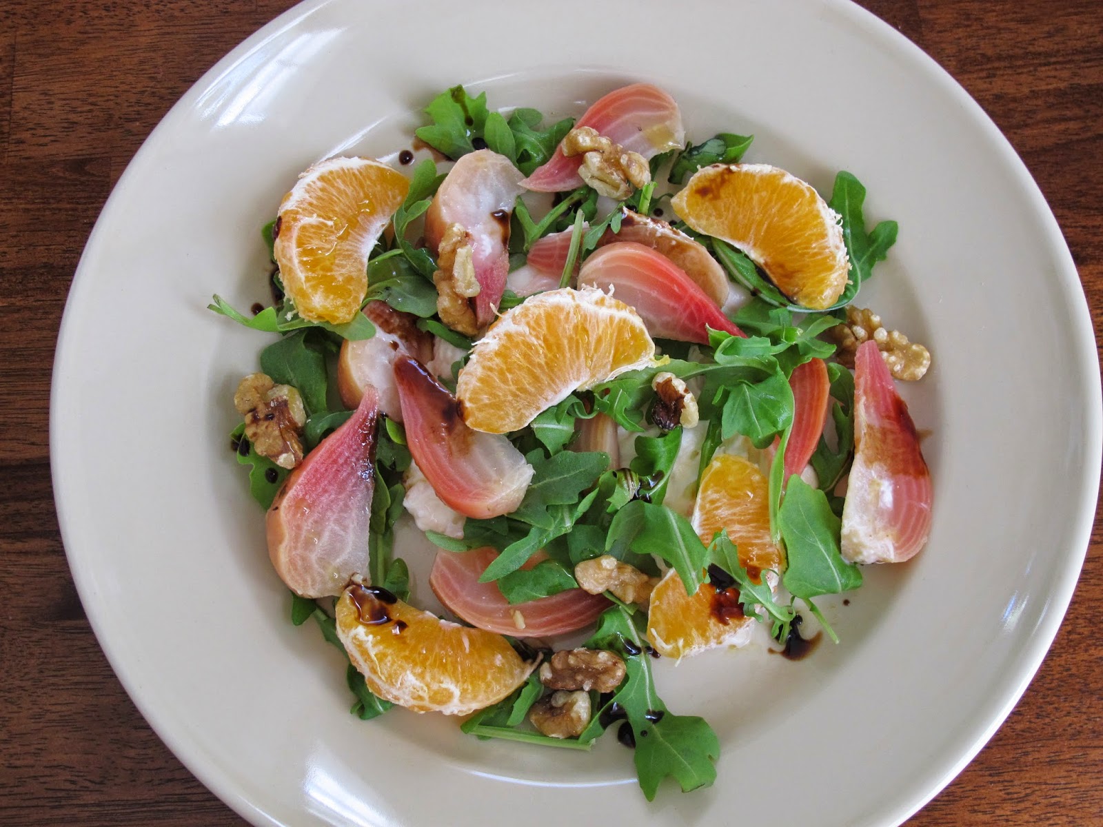Kitchen Sink Diaries Burrata, Beet, Tangerine, & Arugula Salad