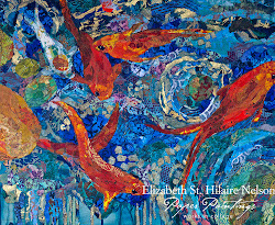 collage paper koi painting elizabeth st paintings hilaire nelson prize 20x24 artists painted artwork birch panel hand scoop fabulous