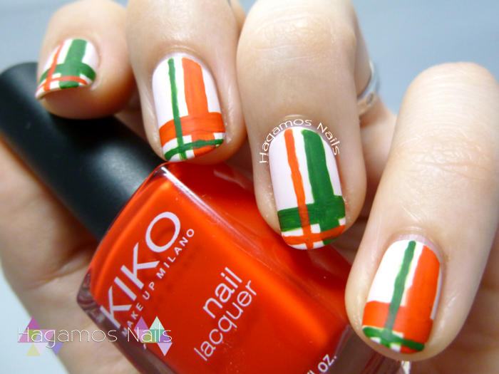 Nail Art Tartán Navideño. Hagamos Nails