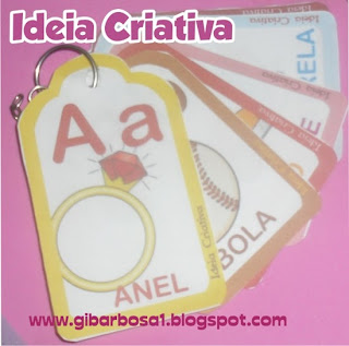 Alfabetário Chaveiro com Flash Cards para Imprimir