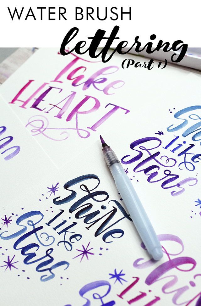 creating with makewells- water brush lettering