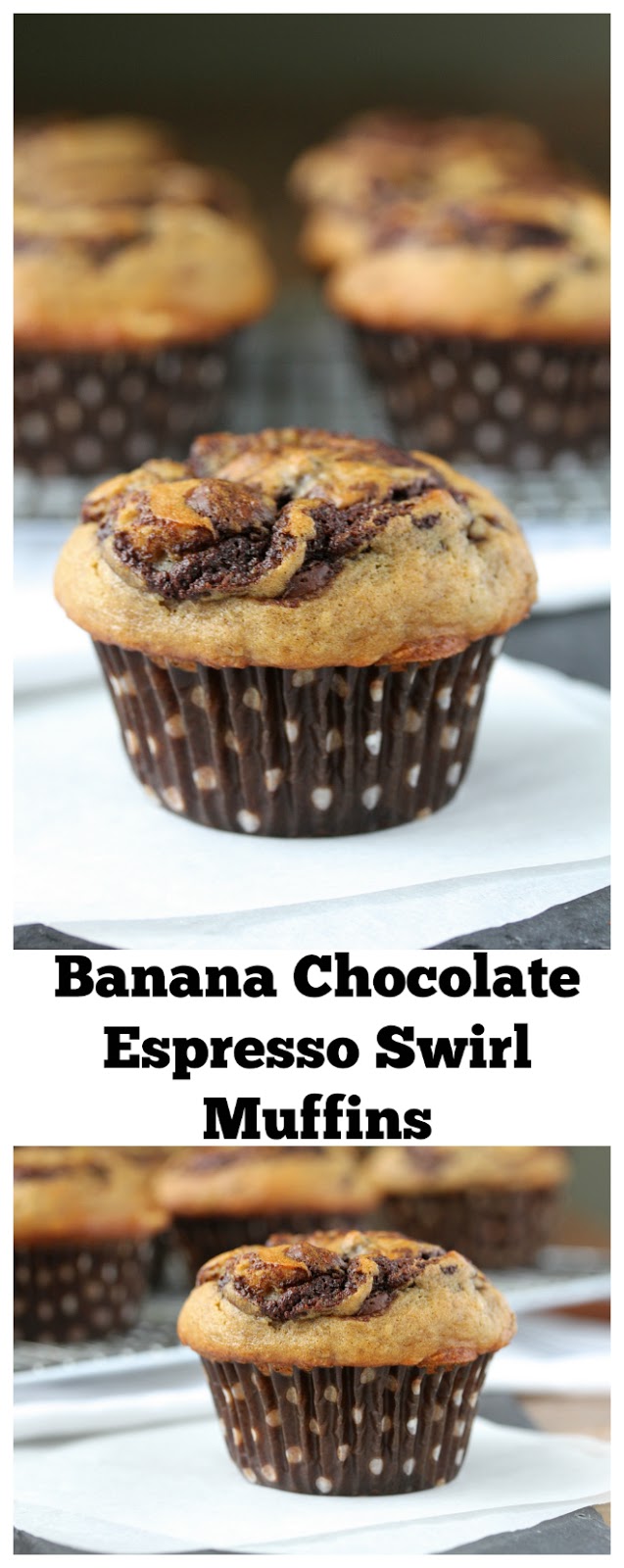 Banana Chocolate Espresso Swirl Muffins