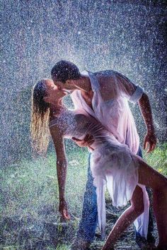 love couple image in rain