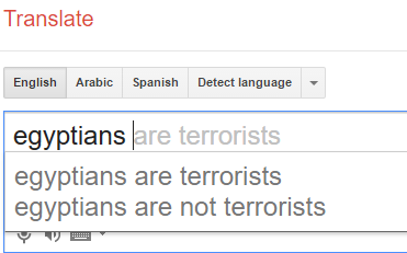 google translate autocomplete says israelis are terrorists but so