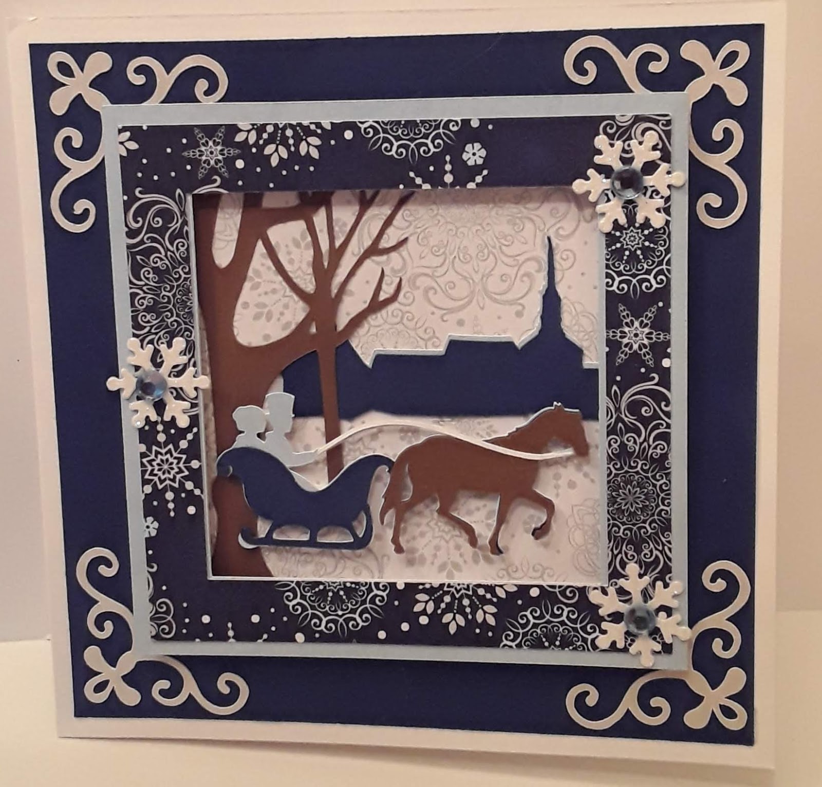 Card Creations By Caroline A Christmas I Found This Card On Pinterest And Thought It Was Old Fashioned So Pretty Is From The Christmas Cards Cartridge Bet Your Projects Are