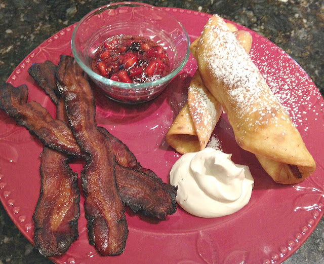 Nectarine Rolled Tacos with Whipped Mascarpone Cheese and Balsamic Berry Salsa