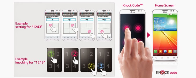 Fitur keamanan ketuk layar LG knock code Fitur keamanan ketuk layar LG knock code