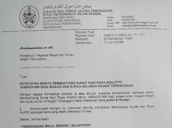 Waktu Solat Sunat Hari Raya 2018