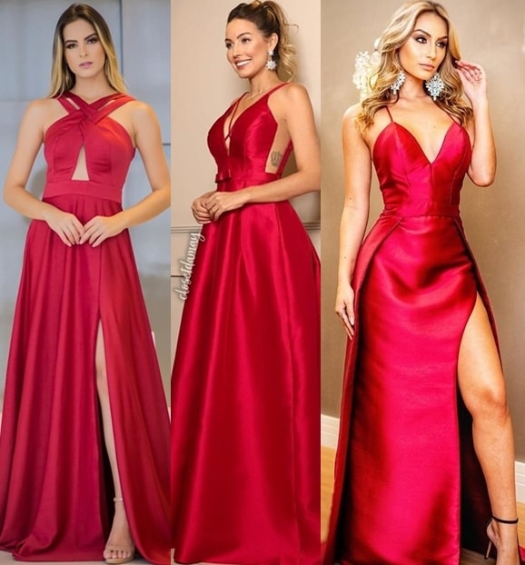 vestido de festa longo vermelho 2019