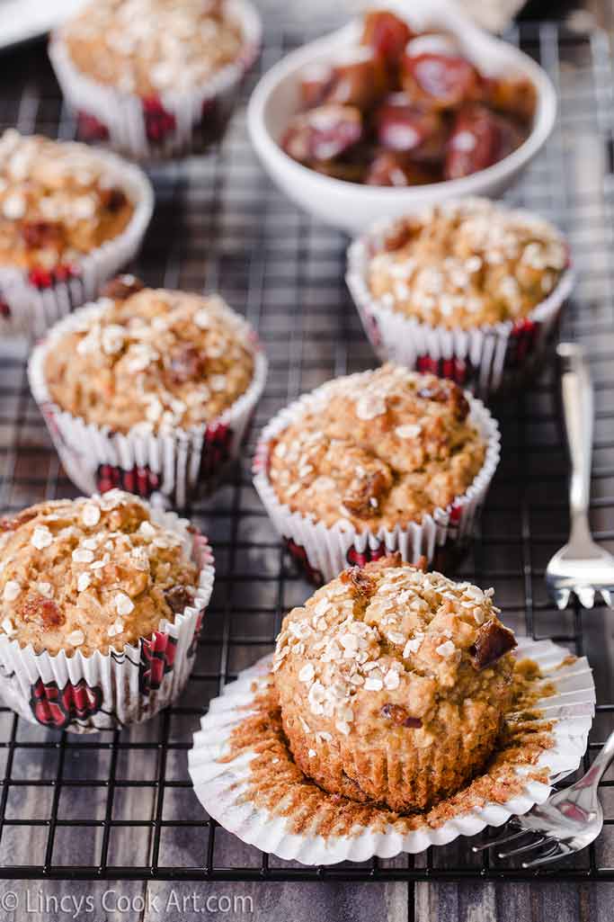 Banana Dates Oatmeal Muffins Lincy's Cook Art