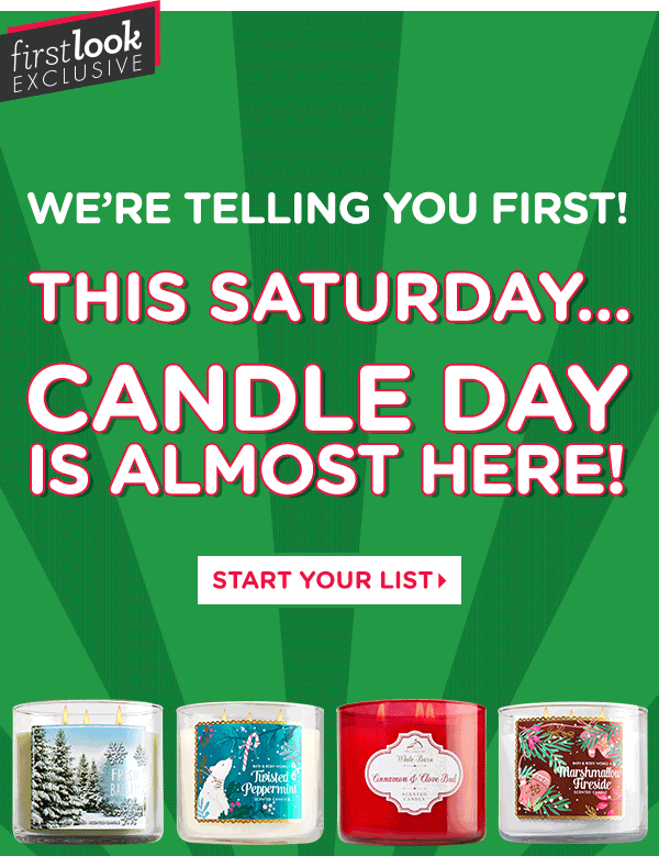 Life Inside the Page Bath & Body Works First Look Candle Sale Day