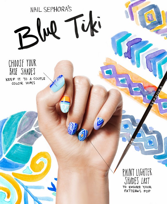 Gormay Nails: Blue Tiki Inspired Nails