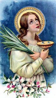 Santa Lucia con sus ojos en una bandeja