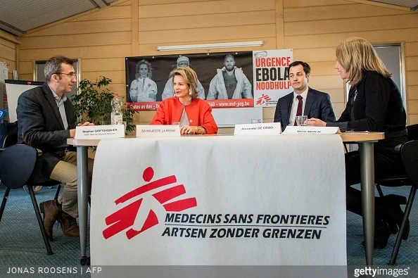 Stephan Goetghebuer, Queen Mathilde of Belgium, Vice-Prime Minister and Minister of Cooperation Development, Digital Agenda, Telecom and Postal services Alexander De Croo and Meinie Nicolai 