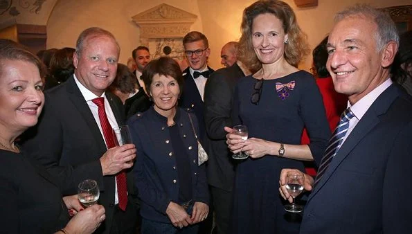 Principality family members of Liechtenstein, Prince Hans-Adam, Princess Marie, Prince Alois and Princess Sophie at New Year reception