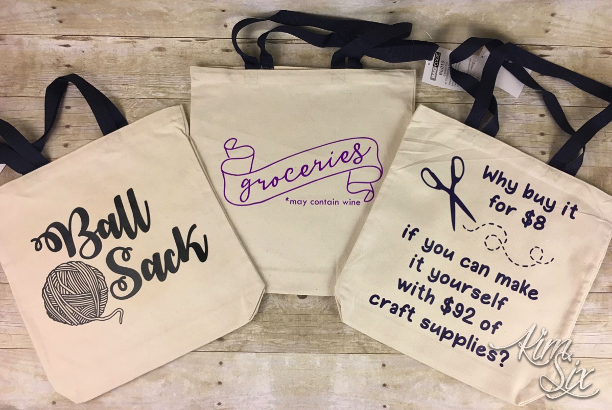 Sarcastic Tote Bags with the Circut EasyPress - The Kim Six Fix