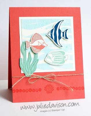 Stampin' Up! Seaside Shore By the Shore card #stampinup www.juliedavison.com Stamp of the Month Club Card Kit