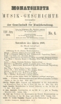 Monatshefte für Musik-Geschichte. XXXV. Jahrg., Leipzig 1903