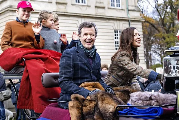 Crown Princess Mary, Princess Isabella, Prince Vincent and Princess Josephine. Crown Princess Mary wore Dubarry Blackthorn tweed coat