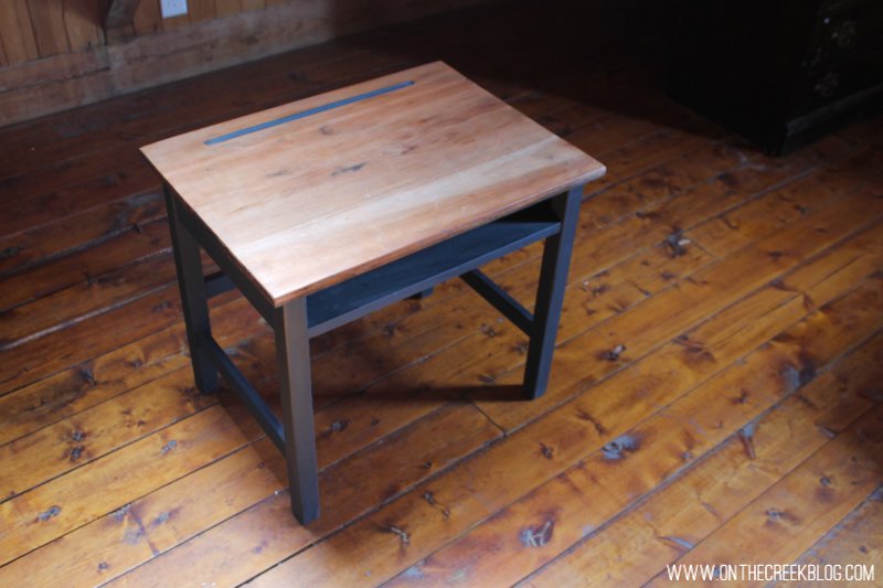"DIY Refurbished Vintage School Desk, Graphite Chalk Paint | on the creek blog // www.onthecreekblog.com